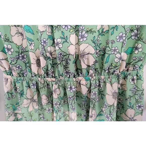 Monteau Los Angelous Womens Dress Large Midi 3/4 Sleeve Floral Boho Cottage Core - Picture 5 of 9